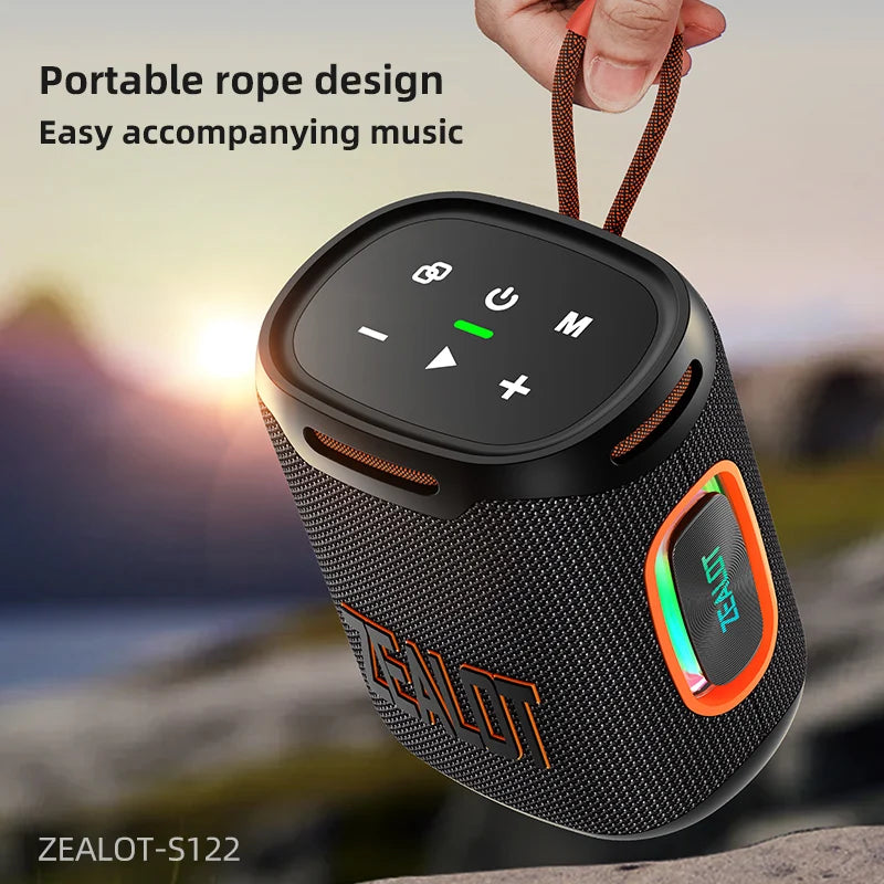 zealot s122 25w som hd estéreo sem fio à prova d'água ipx6 alto-falante portátil para uso externo com iluminação led rgb para festas