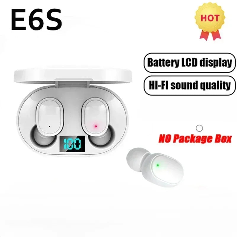 E6s sem fio bluetooth fones de ouvido tws bluetooth fone de ouvido sem fio com cancelamento de ruído