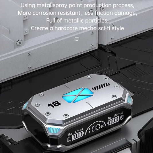 Fone de ouvido Bluetooth M41 sem fio com tela digital Smart Touch e luz colorida com sucção magnética