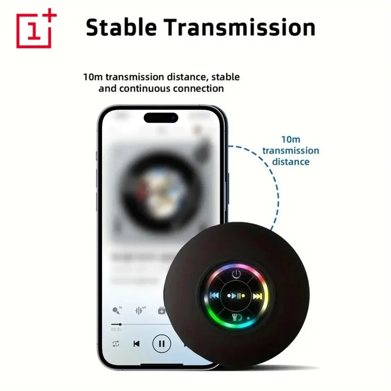 oneplus caixa de som bluetooth à prova d’água para banheiro com led ventosa grande mini portátil alto-falante estéreo para esportes ao ar livre