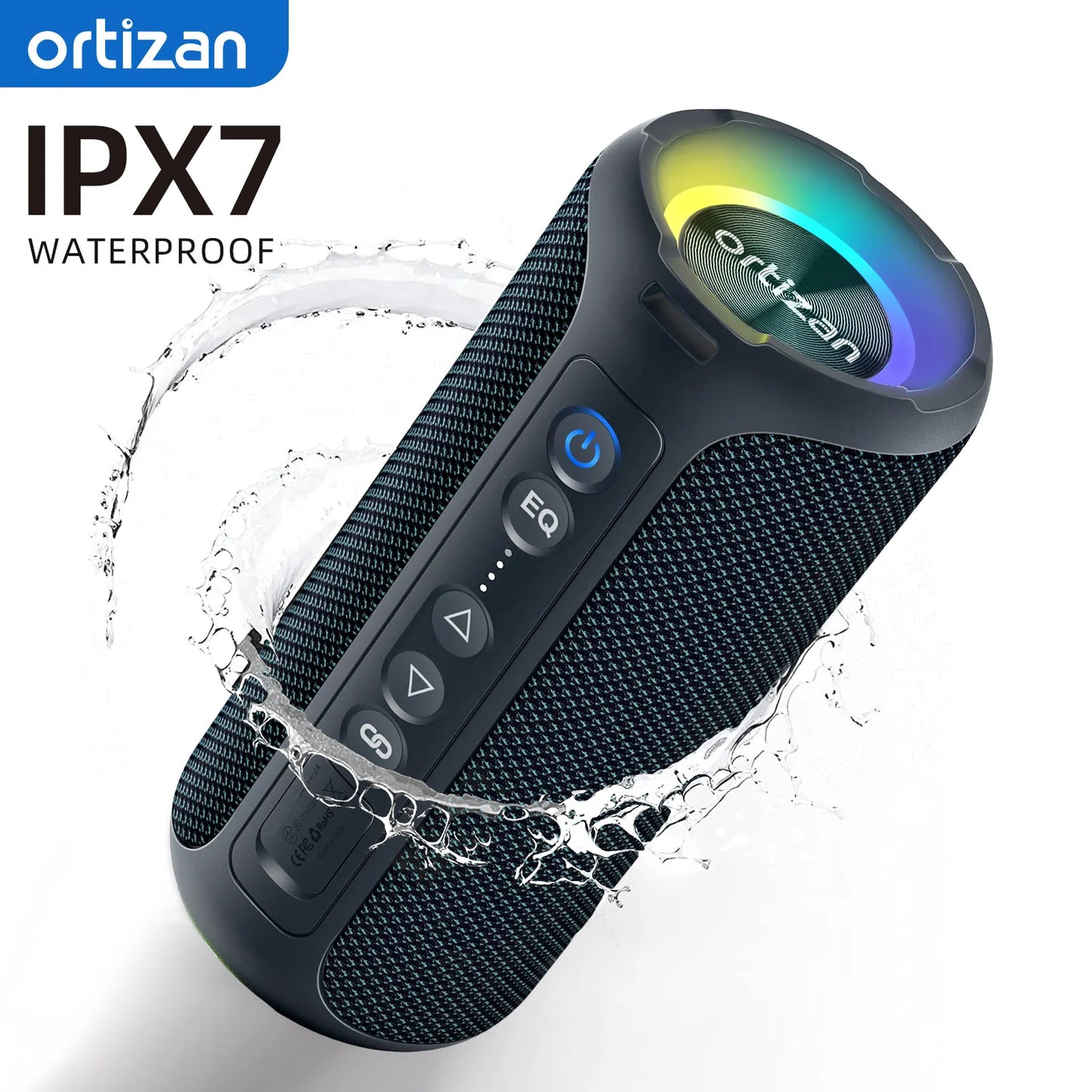 Caixa de Som Bluetooth Ortizan – 40W com Graves Reforçados, Portátil, Sem Fio, para Uso Externo, 30 Horas de Reprodução, À Prova d’Água IPX7, Bluetooth 5.3, Ideal para Banho