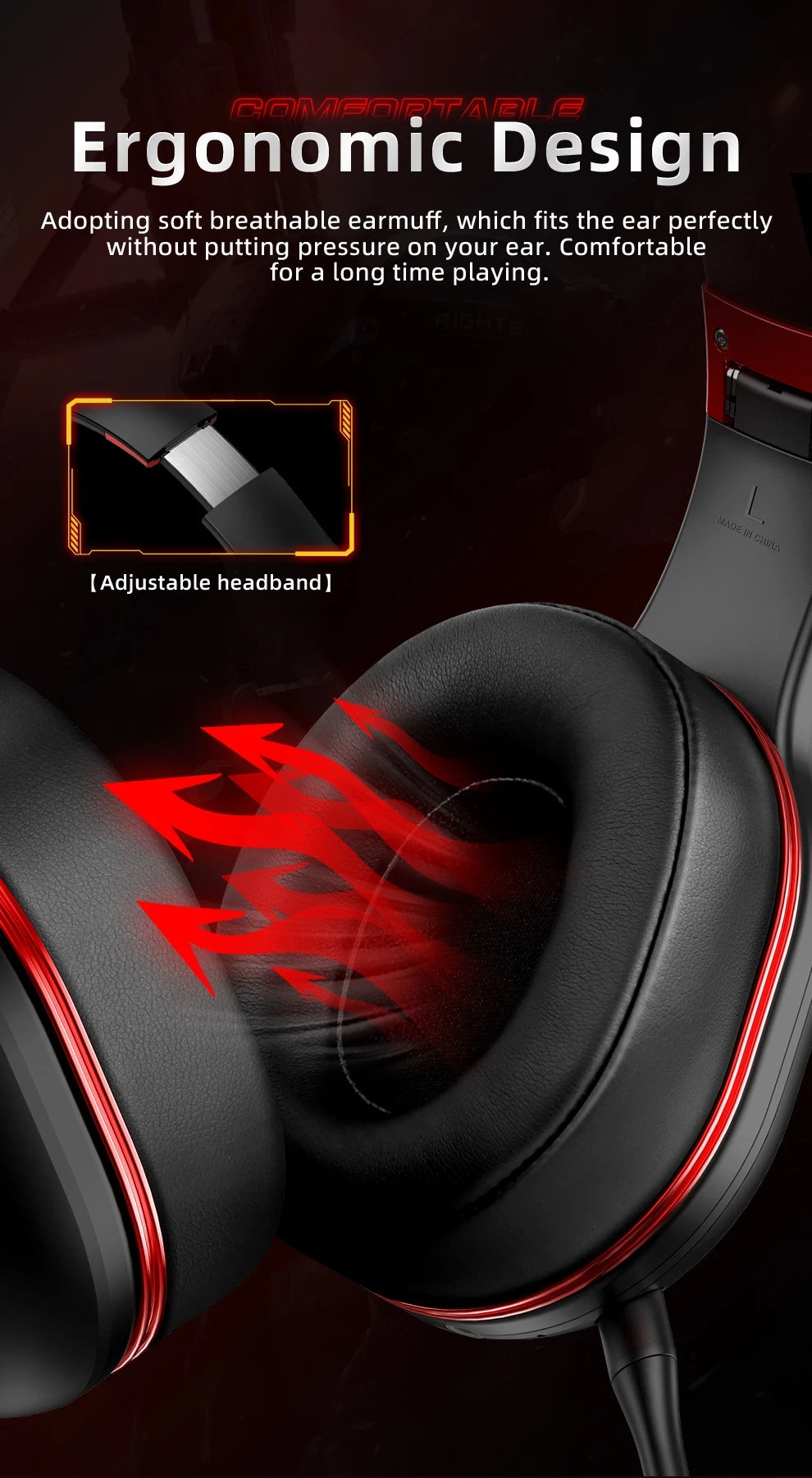 Fones de Ouvido Gamer Kofire UG-05 Headset Sem Fio 2.4G BT5.0 com Microfone, Luz RGB, Vibração, Fone Bluetooth para PS4 PS5 PC Switch