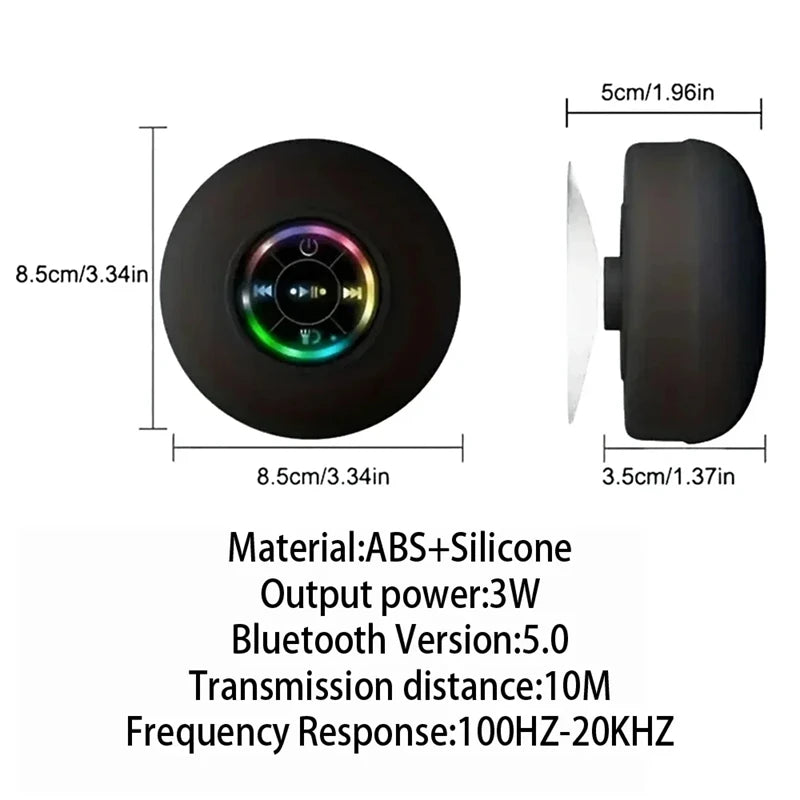 oneplus caixa de som bluetooth à prova d’água para banheiro com led ventosa grande mini portátil alto-falante estéreo para esportes ao ar livre