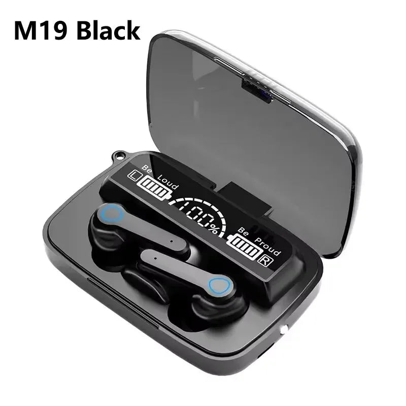 Fone de ouvido Bluetooth M41 sem fio com tela digital Smart Touch e luz colorida com sucção magnética