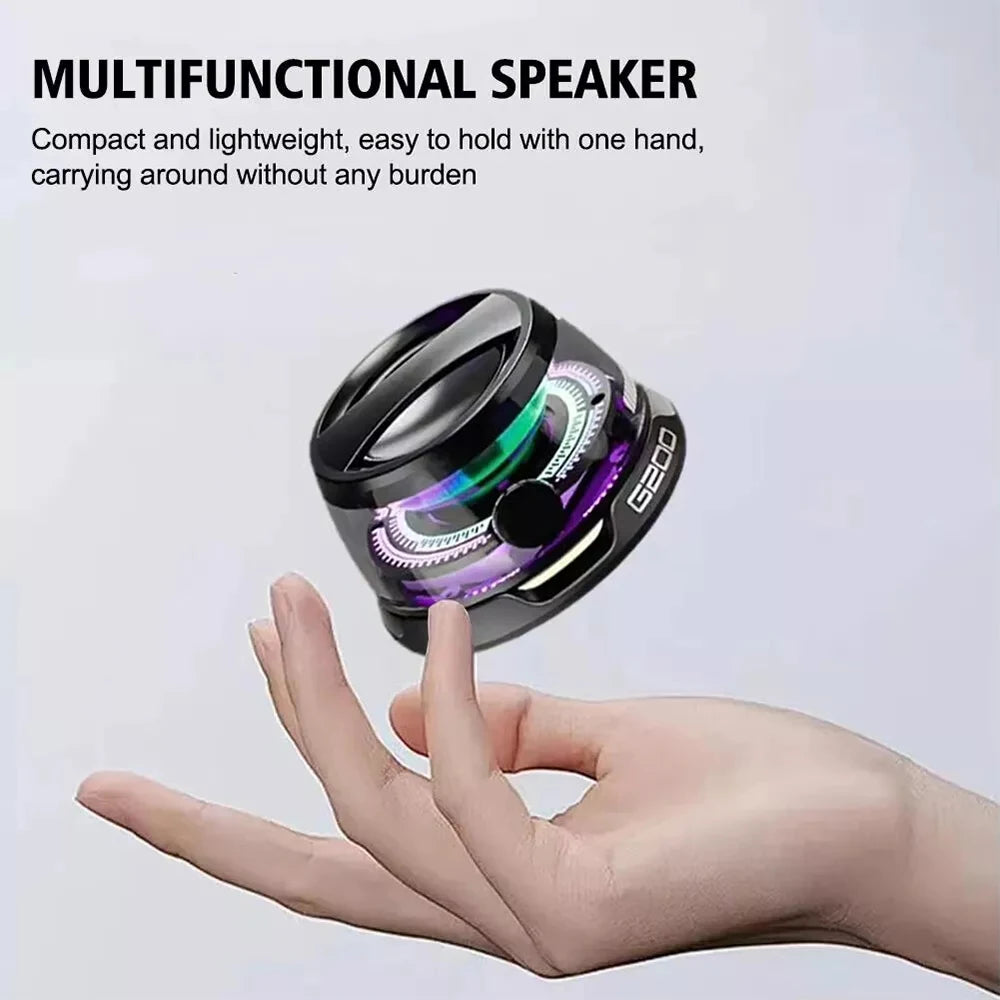 novo alto-falante bluetooth com luz multicolorida rgb e suporte magnético para celular alto-falante estéreo mini para viagem com luz rgb
