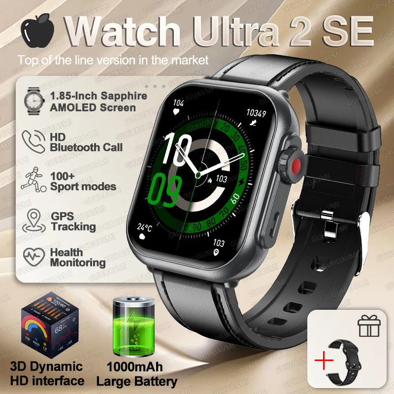 Apple Watch Ultra 2 masculino feminino pulseira inteligente bateria de 1000mAh GPS tela AMOLED chamadas por Bluetooth esportivo à prova d'água