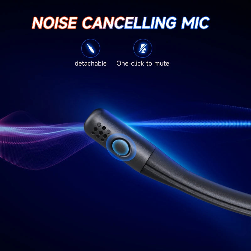 Fones de Ouvido Gamer Kofire UG-05 Headset Sem Fio 2.4G BT5.0 com Microfone, Luz RGB, Vibração, Fone Bluetooth para PS4 PS5 PC Switch