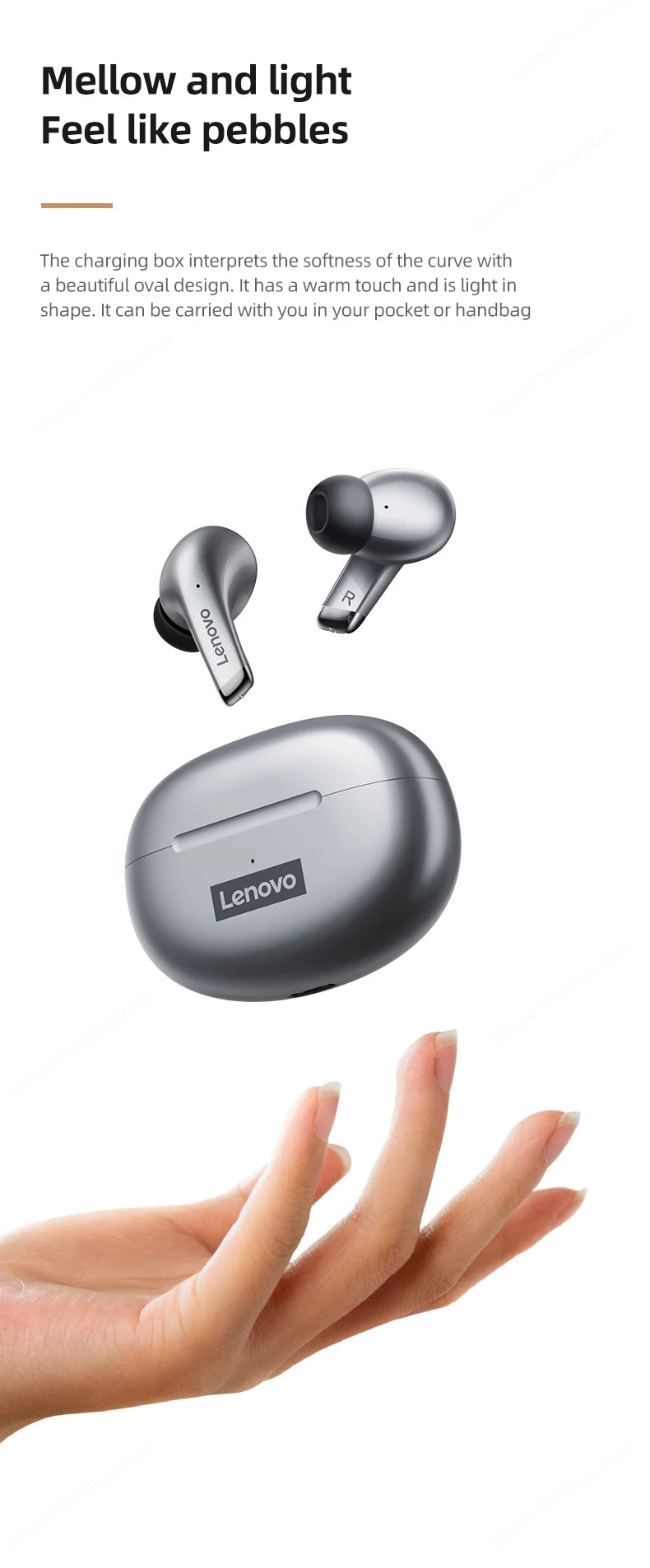 Fone de Ouvido Sem Fio Bluetooth Lenovo LP5 Original TWS com Longa Duração de Bateria, Fone Esportivo, Modo Duplo para Jogos, Chamada em HD, com Microfone.
