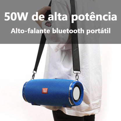 caixa de som bluetooth de alta potência 50w alto-falante portátil sem fio à prova d'água para uso externo coluna de áudio para pc centro musical subwoofer