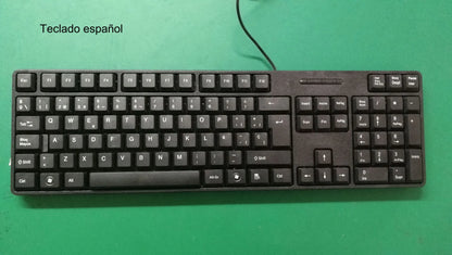 teclado com keycaps com letras em espanhol, francês, russo e árabe teclado gamer com fio USB de 104 teclas para computador