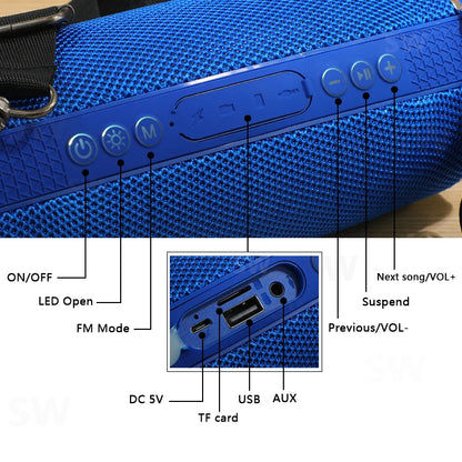 caixa de som bluetooth de alta potência 50w alto-falante portátil sem fio à prova d'água para uso externo coluna de áudio para pc centro musical subwoofer