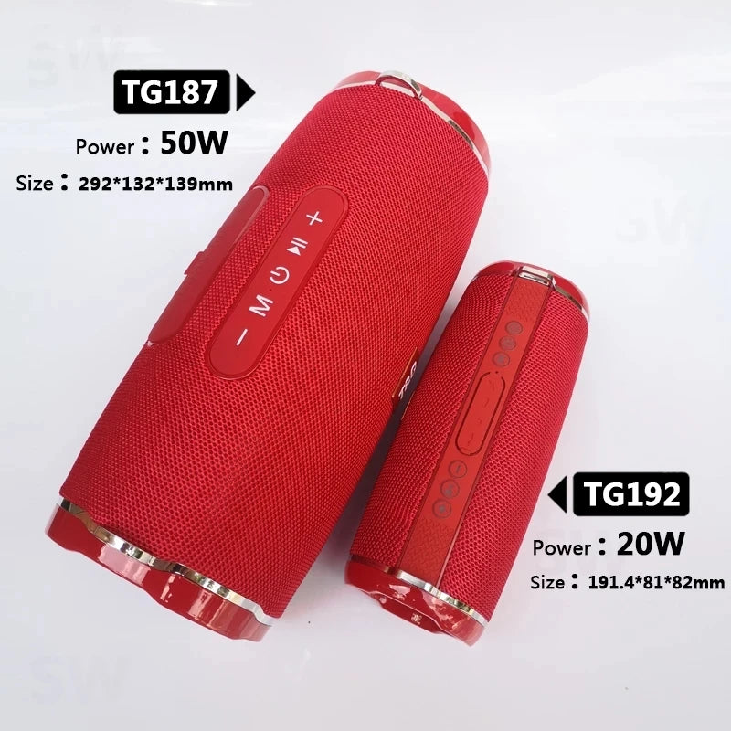 caixa de som bluetooth de alta potência 50w alto-falante portátil sem fio à prova d'água para uso externo coluna de áudio para pc centro musical subwoofer