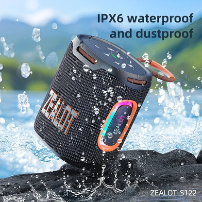 zealot s122 25w som hd estéreo sem fio à prova d'água ipx6 alto-falante portátil para uso externo com iluminação led rgb para festas