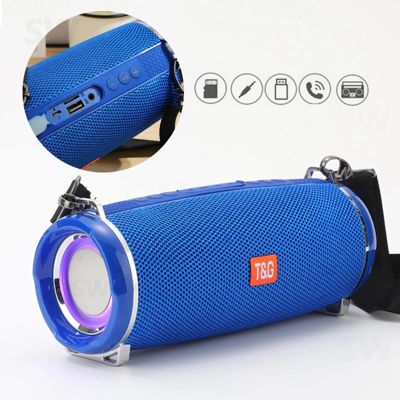 caixa de som bluetooth de alta potência 50w alto-falante portátil sem fio à prova d'água para uso externo coluna de áudio para pc centro musical subwoofer