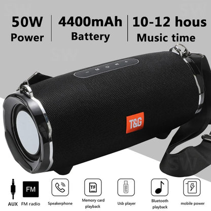 caixa de som bluetooth de alta potência 50w alto-falante portátil sem fio à prova d'água para uso externo coluna de áudio para pc centro musical subwoofer