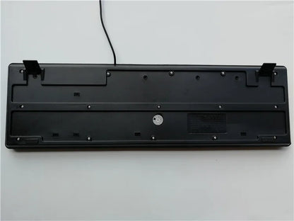 teclado com keycaps com letras em espanhol, francês, russo e árabe teclado gamer com fio USB de 104 teclas para computador