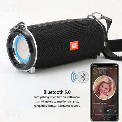 caixa de som bluetooth de alta potência 50w alto-falante portátil sem fio à prova d'água para uso externo coluna de áudio para pc centro musical subwoofer
