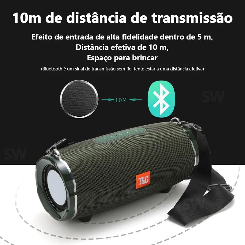 caixa de som bluetooth de alta potência 50w alto-falante portátil sem fio à prova d'água para uso externo coluna de áudio para pc centro musical subwoofer