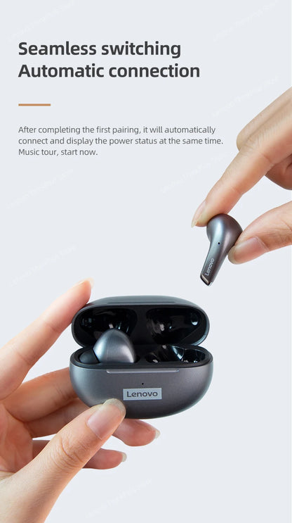 Fone de Ouvido Sem Fio Bluetooth Lenovo LP5 Original TWS com Longa Duração de Bateria, Fone Esportivo, Modo Duplo para Jogos, Chamada em HD, com Microfone.