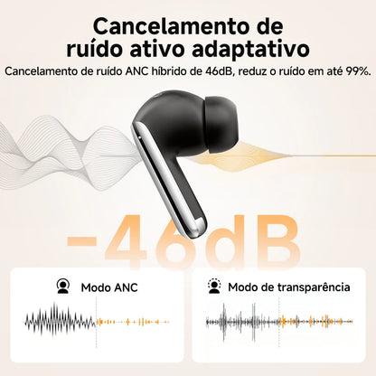 fone de ouvido sem fio QCY MeloBuds Pro ANC bluetooth 5.3 áudio de alta resolução com LDAC earbuds com cancelamento de ruído ativo de 46dB headphones