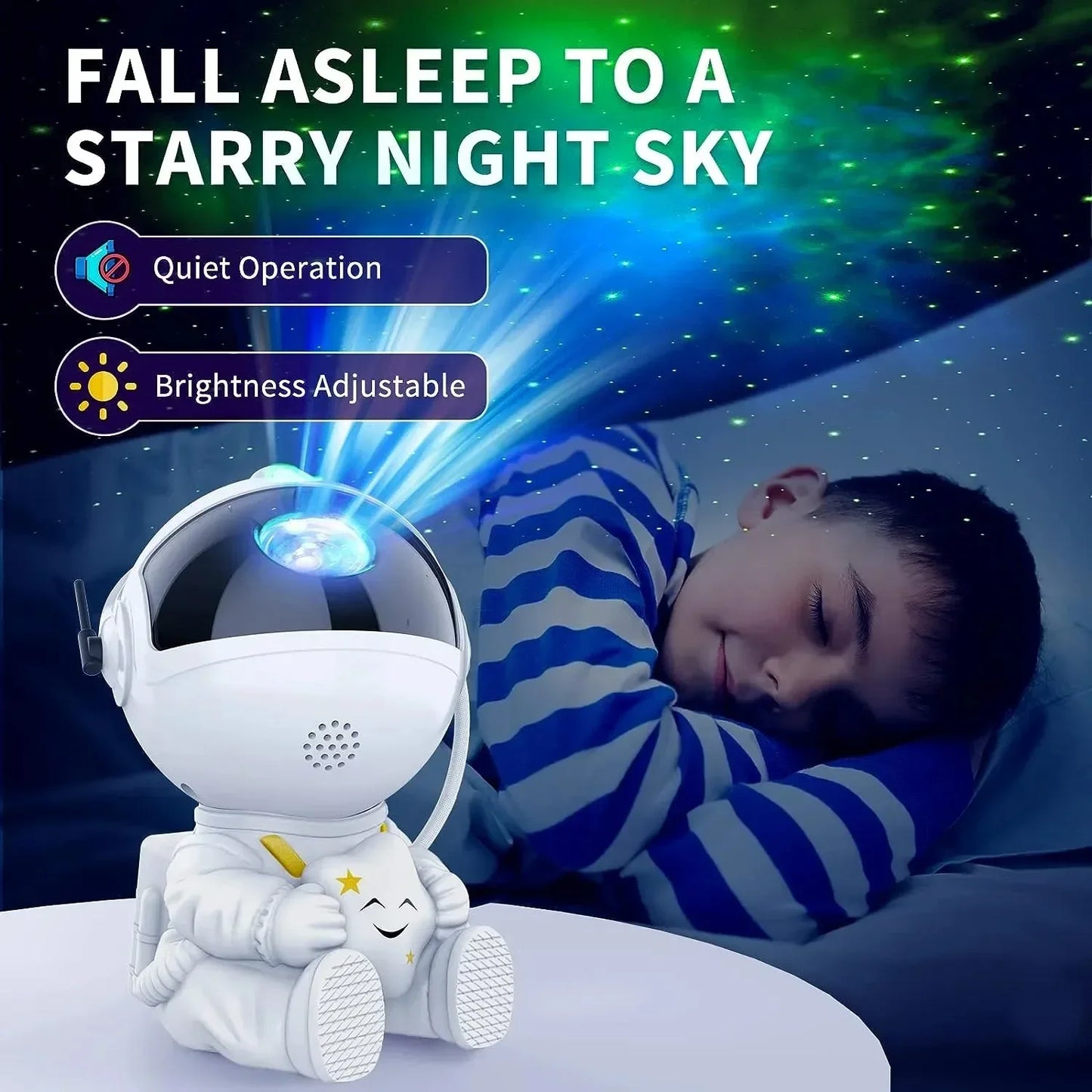 Luminária Projetor Astronauta XMSJ – Luz Noturna Galáxia e Nebulosa, Decorativa e Relaxante