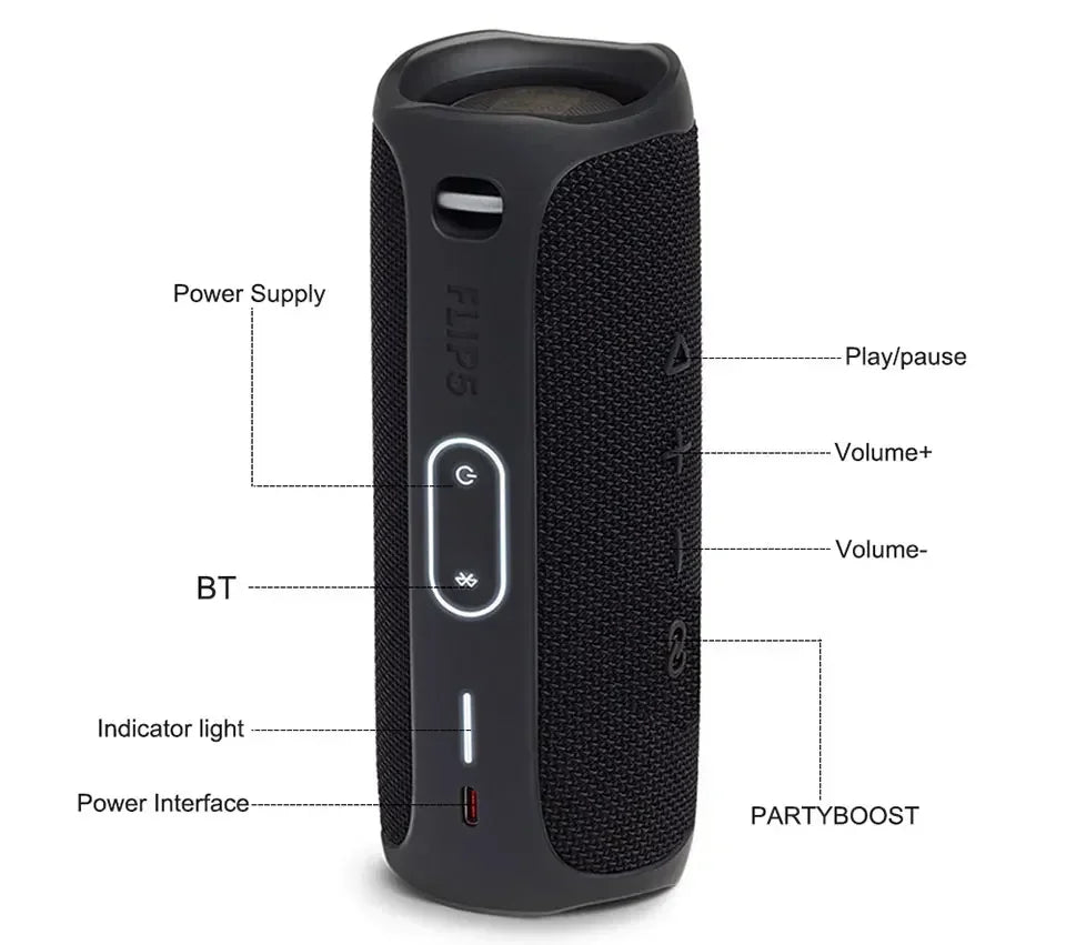 jbl flip caixa de som bluetooth flip5 mini portátil à prova d’água sem fio alto-falante bt graves estéreo música para viagens ao ar livre festa