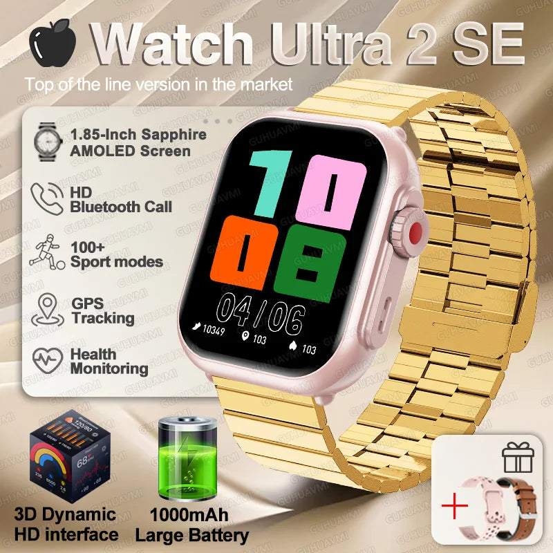 Apple Watch Ultra 2 masculino feminino pulseira inteligente bateria de 1000mAh GPS tela AMOLED chamadas por Bluetooth esportivo à prova d'água