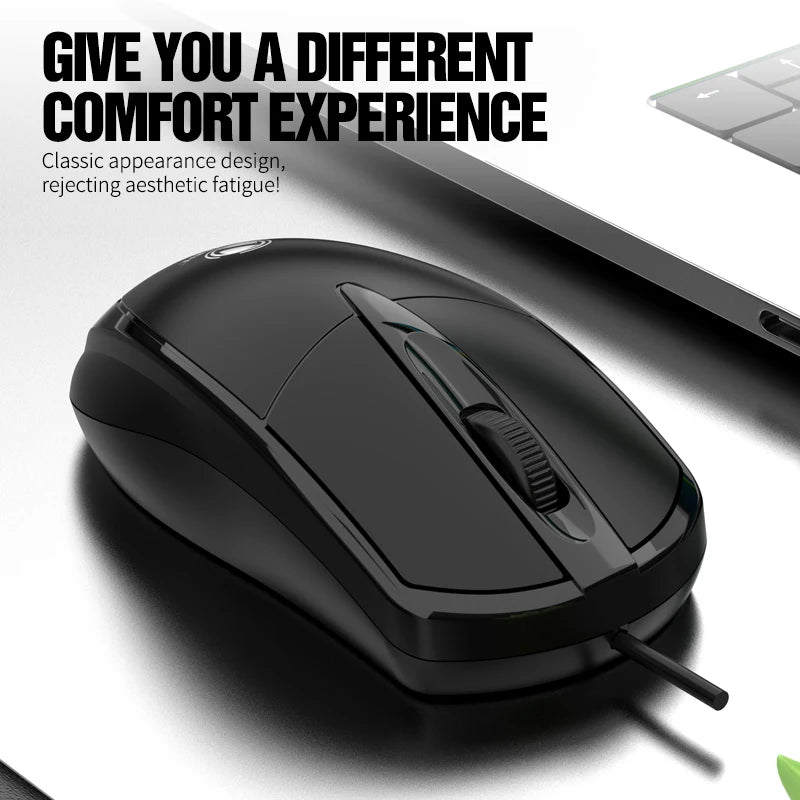 mouse com fio 301 para escritório e jogos para computador desktop, laptop e uso empresarial mouse óptico USB
