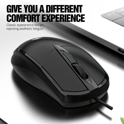 mouse com fio 301 para escritório e jogos para computador desktop, laptop e uso empresarial mouse óptico USB