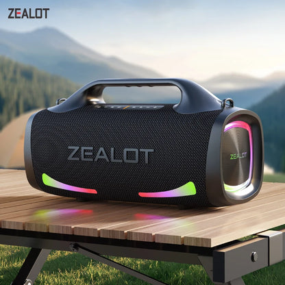 ZEALOT-S79 Alto-falante Portátil para Festas com Bluetooth 5.2, Alça de Transporte, 24 Horas de Reprodução – Ideal para Festas e Camping