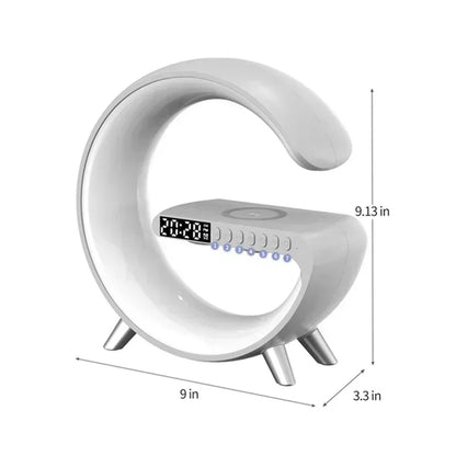 luminária inteligente com led e luz noturna rgb com alto-falante sem fio carregador rápido sem fio de 15w luminária de mesa para quarto criado-mudo ou sala gamer