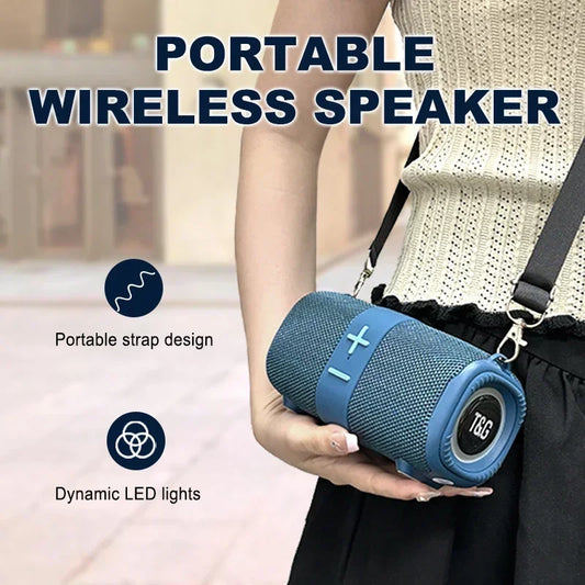 Caixa de som Bluetooth portátil T\&G TG667 com luz de led