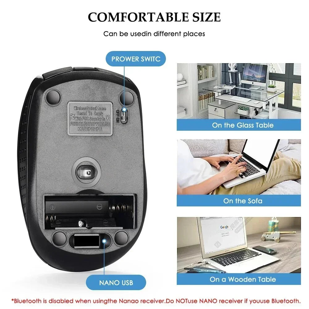 mouse sem fio portátil 2.4G mouse ergonômico óptico para escritório com níveis de DPI ajustáveis até 1600 para notebook, laptop e MacBook