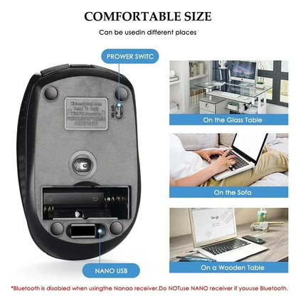 mouse sem fio portátil 2.4G mouse ergonômico óptico para escritório com níveis de DPI ajustáveis até 1600 para notebook, laptop e MacBook