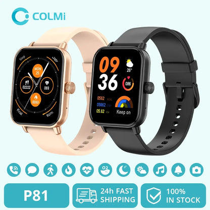 COLMI P81 relógio inteligente com chamada por voz tela ultra de 1,9 polegadas monitoramento de saúde 24 horas mais de 100 modos esportivos smartwatch Bluetooth para homens e mulheres