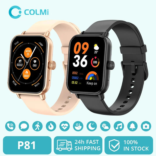 COLMI P81 relógio inteligente com chamada por voz tela ultra de 1,9 polegadas monitoramento de saúde 24 horas mais de 100 modos esportivos smartwatch Bluetooth para homens e mulheres