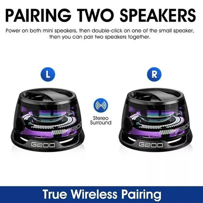 novo alto-falante bluetooth com luz multicolorida rgb e suporte magnético para celular alto-falante estéreo mini para viagem com luz rgb