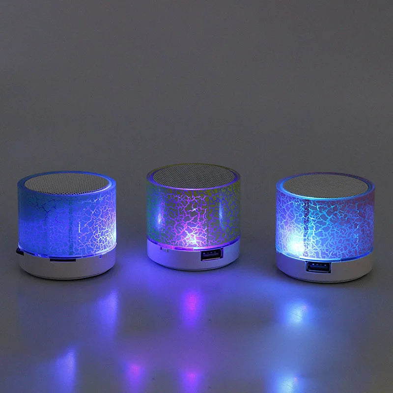 A9 Caixa de Som Bluetooth Sem Fio Colorida e Deslumbrante Mini Portátil para Exteriores Subwoofer Caixa de Som Musical para Celular Cartão TF PC