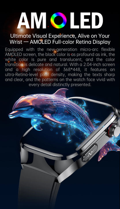 novo smartwatch 2025 ECG+PPG análise precisa de ácido úrico pressão arterial análise corporal de órgãos chamadas em HD