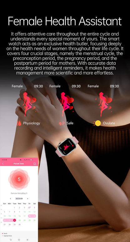 novo smartwatch 2025 ECG+PPG análise precisa de ácido úrico pressão arterial análise corporal de órgãos chamadas em HD