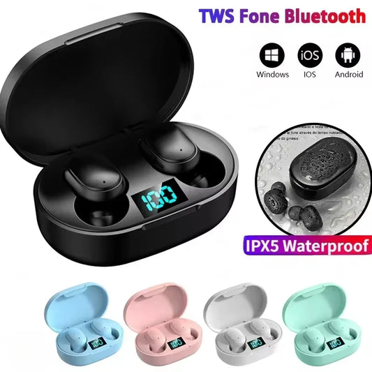 E6s sem fio bluetooth fones de ouvido tws bluetooth fone de ouvido sem fio com cancelamento de ruído