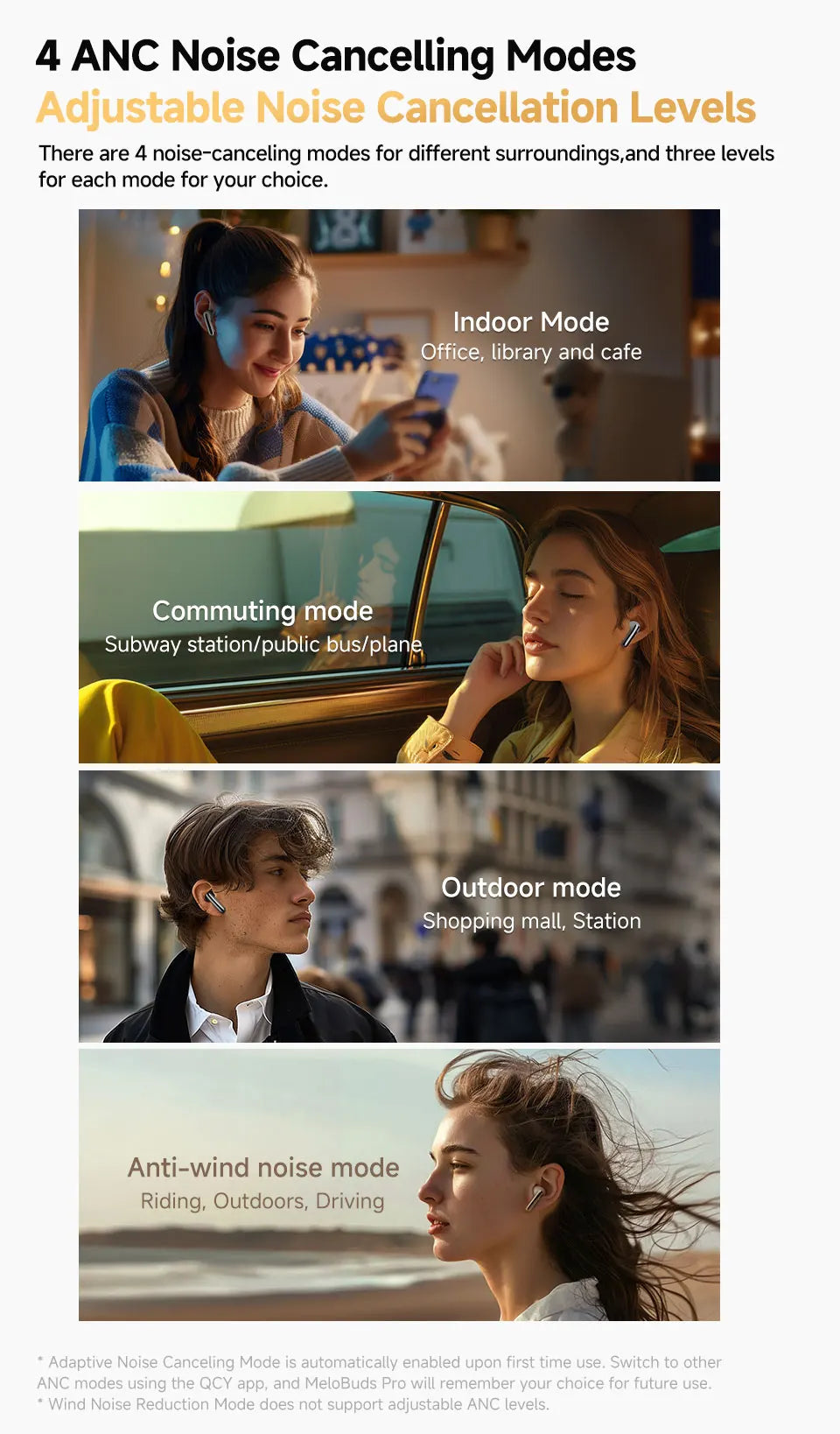 fone de ouvido sem fio QCY MeloBuds Pro ANC bluetooth 5.3 áudio de alta resolução com LDAC earbuds com cancelamento de ruído ativo de 46dB headphones