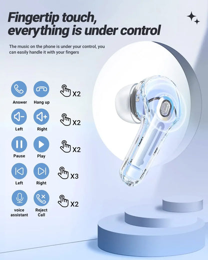 t8 pro tws fones bluetooth transparentes com display digital led fones intra-auriculares