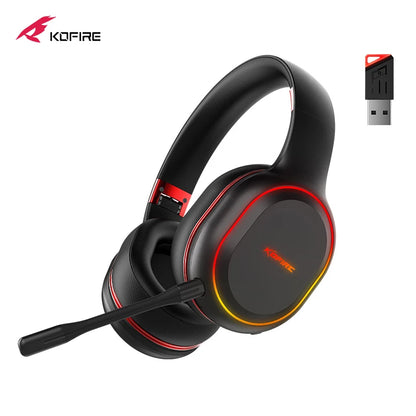 Fones de Ouvido Gamer Kofire UG-05 Headset Sem Fio 2.4G BT5.0 com Microfone, Luz RGB, Vibração, Fone Bluetooth para PS4 PS5 PC Switch
