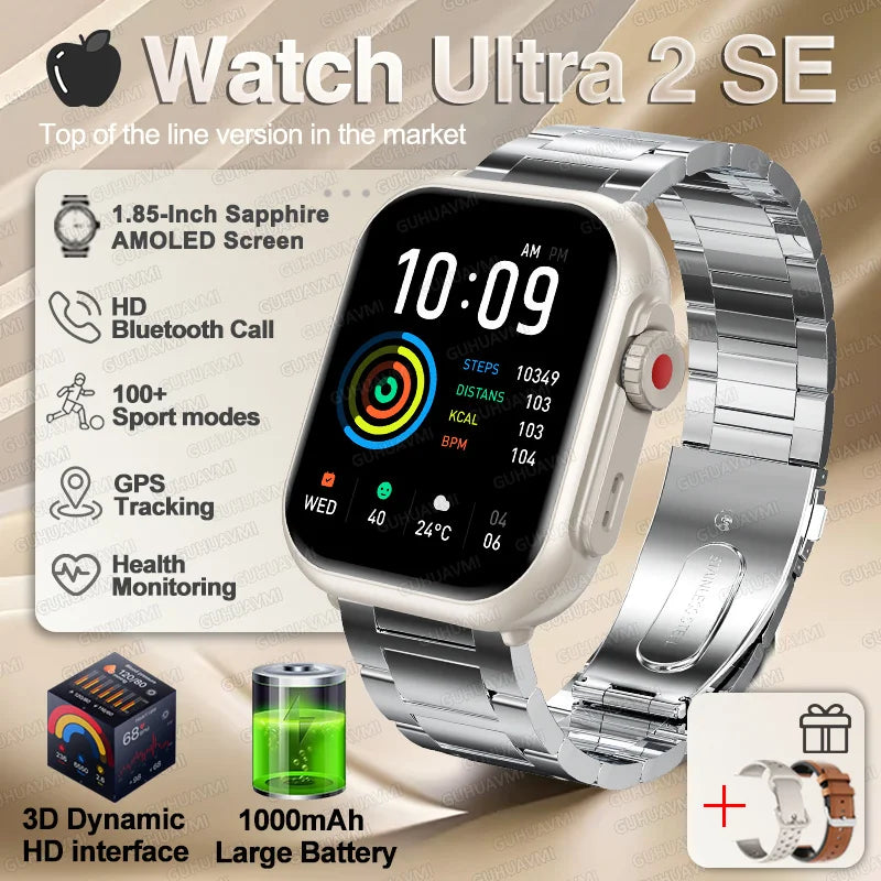Apple Watch Ultra 2 masculino feminino pulseira inteligente bateria de 1000mAh GPS tela AMOLED chamadas por Bluetooth esportivo à prova d'água