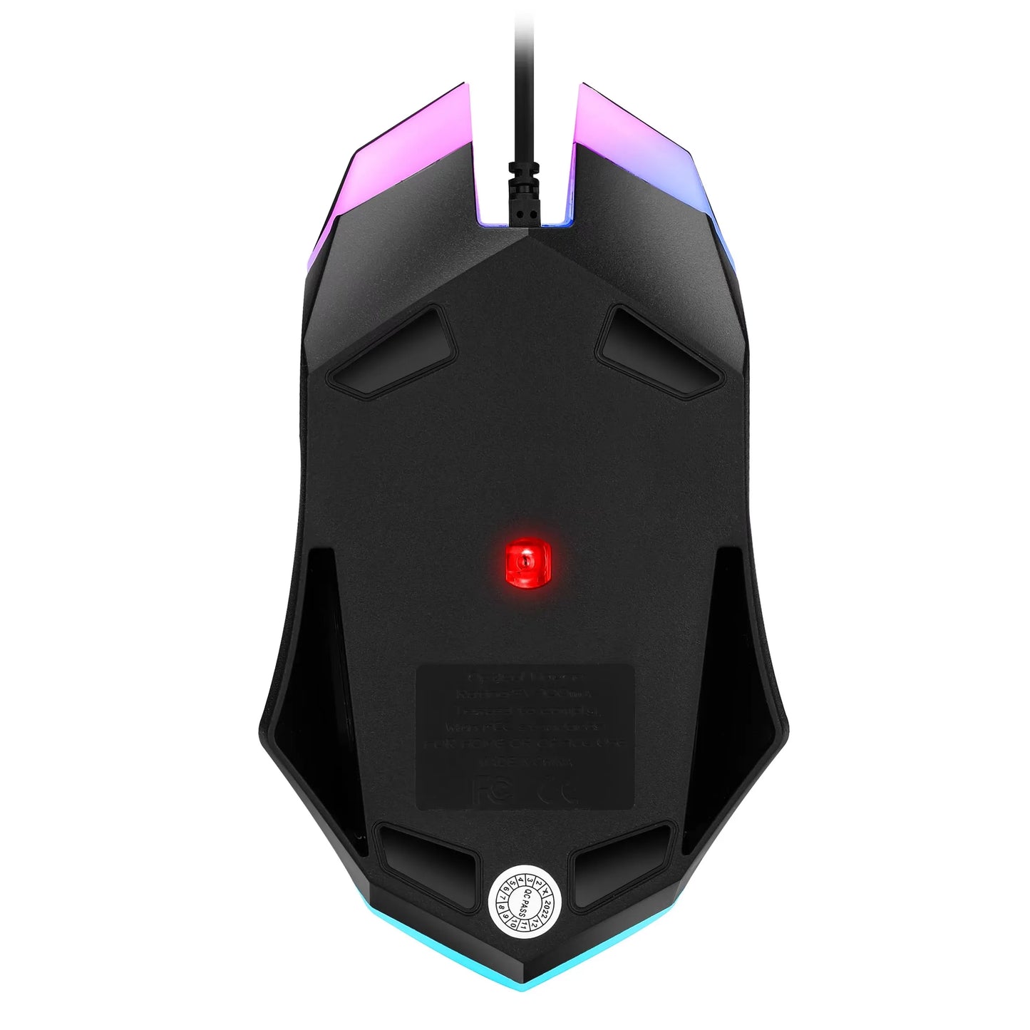 mouse com fio F1 de 3 botões iluminação colorida para jogos e escritório compatível com sistemas Microsoft Windows e Apple iOS