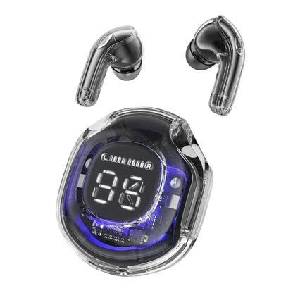 t8 pro tws fones bluetooth transparentes com display digital led fones intra-auriculares
