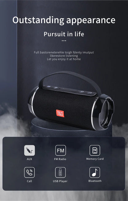 caixa de som bluetooth tg116c caixa de som portátil sem fio potente alto-falante externo com subwoofer centro musical tipo boom box