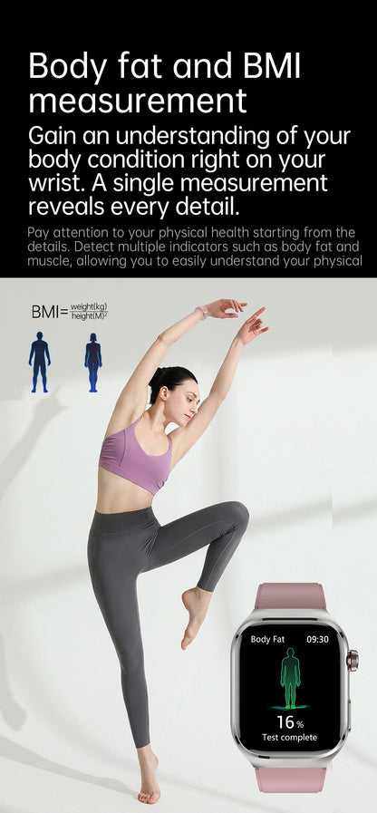 novo smartwatch 2025 ECG+PPG análise precisa de ácido úrico pressão arterial análise corporal de órgãos chamadas em HD