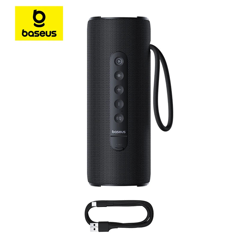 Caixa de Som Portátil Baseus AeQur VO20 para Camping, Bluetooth 5.3, Graves Potentes, 15 Horas de Reprodução, Mini Caixa de Som Sem Fio para Uso Externo, IPX5